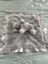 Cloud Island Gray Elephant Baby Security Blanket Minky Lovey Plush Satin Trim