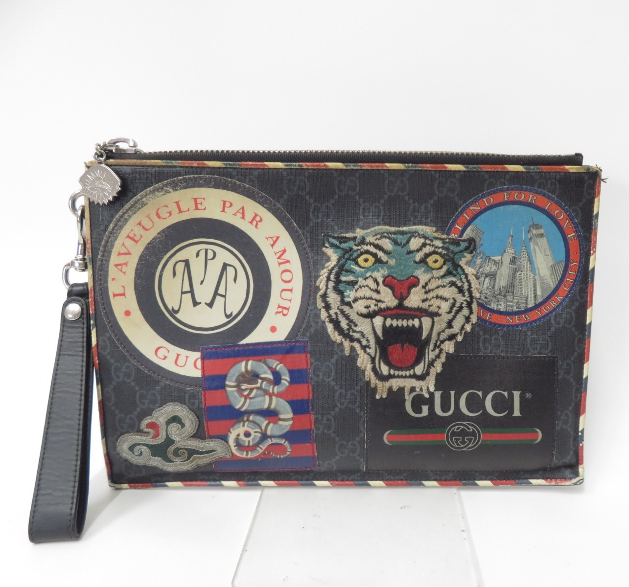 Pochette pochette Gucci GG Supreme in pelle PVC Night Courier I#50533