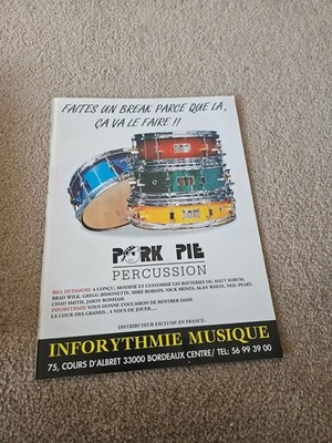 TPBBK82 MAGAZINWERBUNG 11X8'' PORK PIE PERCUSSION 