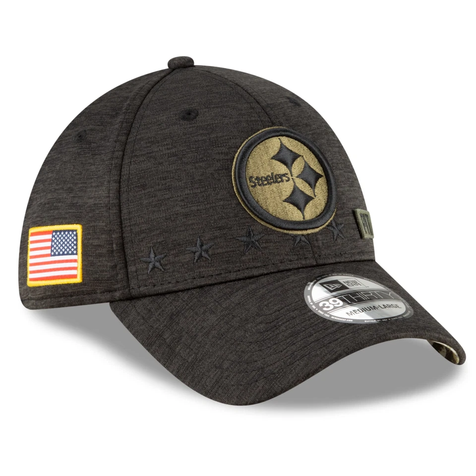 Authentic New Era NFL Salute To Service Pittsburgh Steelers 39Thirty Flex Hat