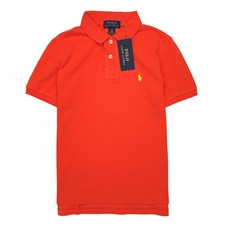 New POLO Ralph Lauren Polo Shirt Boys Size S 8 Orange Classic Cotton