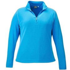 Page  Tuttle Contrast Stitch Quarter Zip Layering Pullover Womens Blue Casual A