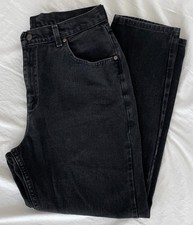 Vintage 90s 100 Cotton Black LEE High Rise Mom Jeans Women's Size 14/32" Waist