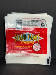 1983 Donruss Hall of Fame empty card wax wrappers,  no cards, lot of 35 wrappers