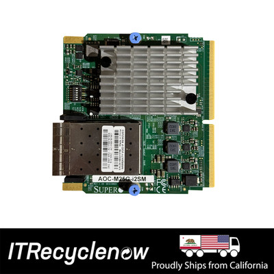 Supermicro AOC-M25G-I2SM SIOM, Dual-port 25GbE with 2 SFP28 ports based on Intel