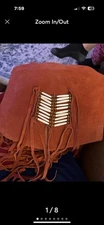 RAJ LA Vegan Leather Fringe Suede Shoulder/Crossbody/Messenger Tote Bag 
