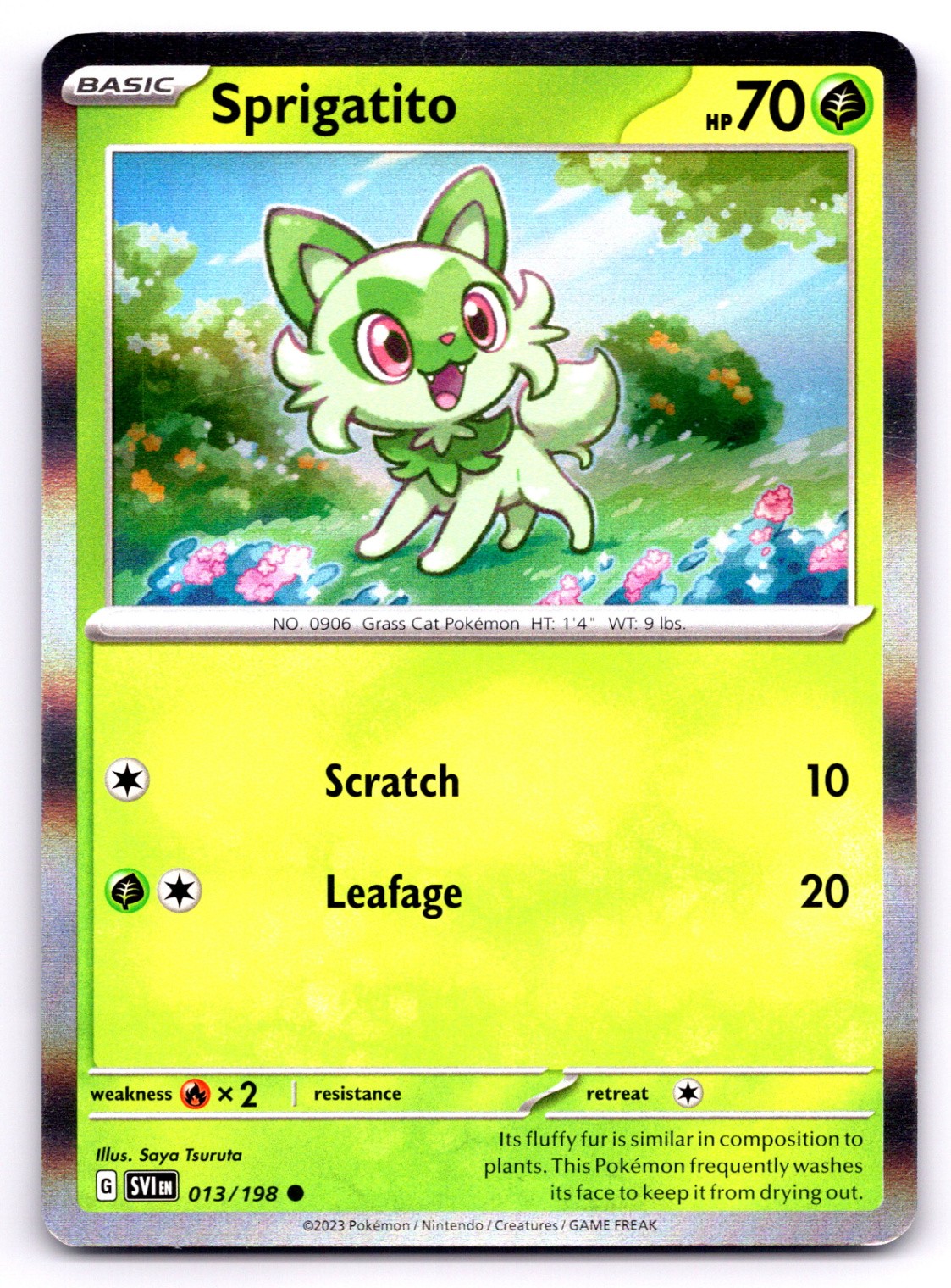 Pokemon SV01: Scarlet & Violet Base Set Sprigatito Common (SVI) Holo 013/198 NM