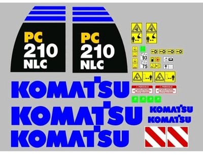 Komatsu PC 210 NLC Aufkleber Sticker Komplettset alle Modelle vorhanden