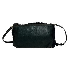 ANNA SUI - Blue Green Black Mouton Shoulder Bag