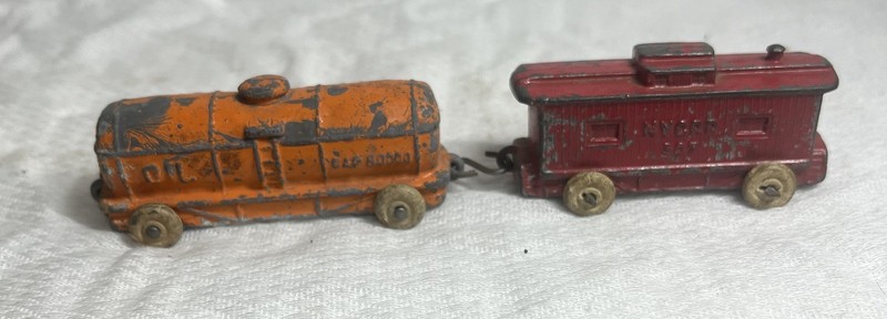 Barclay Cast Lead Train Cars 