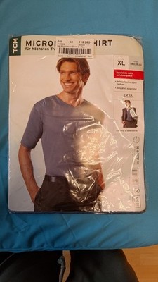 Neu OVP TCM Tchibo Herren Microfaser Mikrofaser Shirt Größe XL Rauchblau