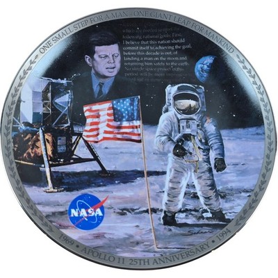 The Eagle Has Landed Limited Ed Apollo 8'' Plate Kennedy NASA Patch Certificate