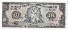 Ecuador 10 Sucres P 121 1986 UNC Signature 1