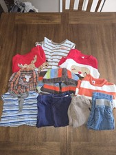 Lot of 11 Baby Boy clothes 6-9 and 9 month Winter Fall, Santa, Sweaters