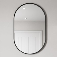 Bathroom Mirror Oval Modern Black Framed Modern Wall Mounted 500x800mm