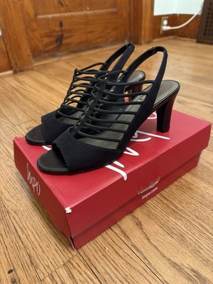 Impo Women s Black Strappy Slingback Sandals Stretch Slip On Size 8 M