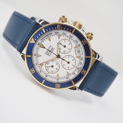 ZENITH EL PRIMERO RAINBOW EDELSTAHL/18K GOLD BOX,PAPIERE&ERSTKAUFRECHNUNG  01/95