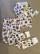 PJ Place Boys Christmas Pajamas Size 8 NWT Woodland Moose Fox Polar Bear