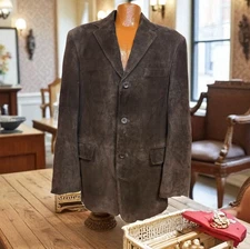 Apt. 9 Men's 42L Sportcoat/Blazer Brown Suede w/Inside & Outside Pockets Retro