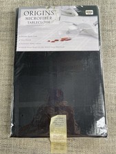 Origins Microfiber Tablecloth Black Oval 60"x84" Seats 6-8 Easy Clean NEW READ