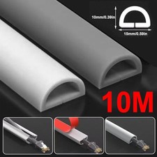 10 Metre Cable Concealer Wall Cord Cover Sleeve Soft PVC Wire Self-adhesive Door