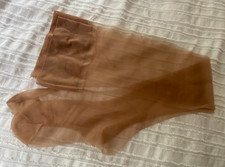 VINTAGE 1950s NUDE SHEER Reinforced Toe Thigh-High Stockings Pantihose 15 Denier