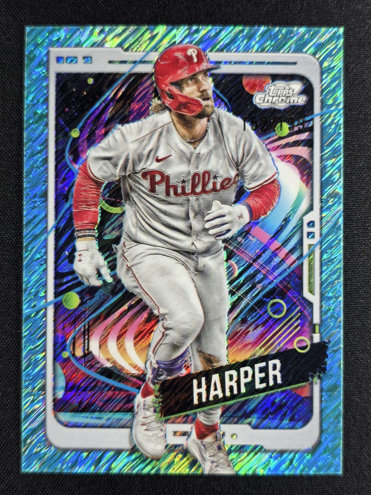 Bryce Harper 2024 Topps Chrome Cosmic Aqua Equinox Refractor /199 #164 PHILLIES