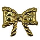 ESCADA Large Vintage Statement Bow Brooch Gold Tone Costume Jewelry