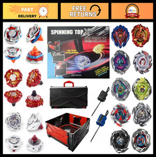 Portable Battle Arena Set with 4 Metal Fusion Spinning Tops Launchers - Kids T