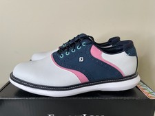 Footjoy FJ Traditions Energy 57959 Golf Shoes White Blue Pink Mens