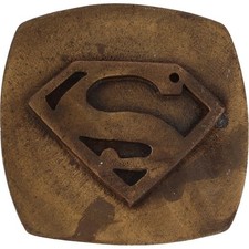 Superman Hero Super Superhero S Logo Dc TV Movie Comic Book 70s Vtg Belt Buckle