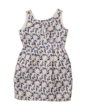 VINTAGE Womens Sleeveless Sheath Dress UK 12 Medium  White Paisley AX02