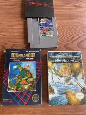 Commando, Smash Tv, Sky Shark Lot-3 NES Nintendo Cartridge Box Manual Authentic