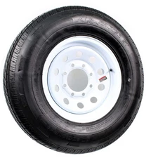 eCustomrim Radial Trailer Tire On Rim ST235/80R16 Load Range E 8 Lug White Mo...