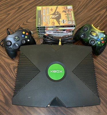 Original Microsoft Xbox Console Bundle 2 Controllers 7 Games Cables Tested