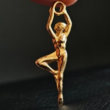 Pendentif Charles Jourdan créateur danseur gymnastique plaqué or