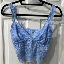 Aerie Real Good Blue Lace Camisole Tank Top Adjustable Strap Women  s M