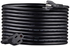 Amazon Basics Extension Cord 20ft 3 Prong Outlet Extender Indoor 13A Black