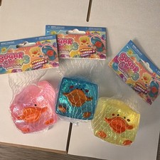 Sugar Swaps Duck Cubes Squishy Tactile Squeeze Toy Set of 3, Y/P/B