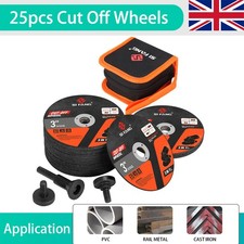 25Pcs 3" Cut Off Wheel Metal Cutting Discs 1/4 Mounting Mandrel for Die Grinder