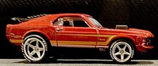 Hot Wheels 70 Ford Mustang Mach 1 Red 2013 Custom Wheel Tire Real Riders