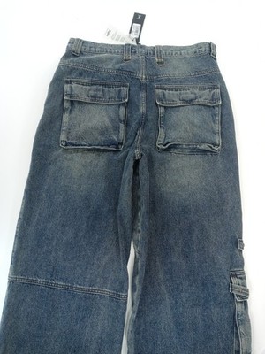 Jaded London Colossus Fit Baggy Wide Leg Unisex Loose Indigo Blue