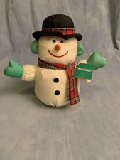Vintage Gibson Greetings Plush Nylon Snowman Merry Makers 1993 Christmas 11"