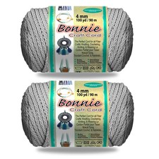 Pepperell Bonnie Braid Macrame Cord 4mm x 100yd 2Pack Polypropylene Craft