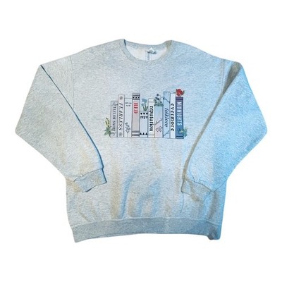 Jerzees Taylor Swift Eras Books Sweatshirt Womens Large Gray Graphic Pullover