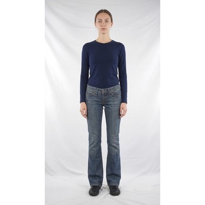 Habitual Jeans Bein Bootcut Blau Damen Denim Made In USA S A Low Waist Waist