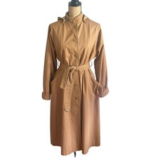 70s/80s Vintage London Fog Taupe Trench Coat Sz M/L Hood Belt Liner Heritage