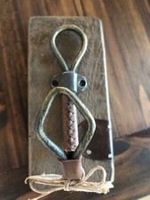 Farmhouse Rustic Reclaimed Wood Leather Metal Entry Coat Hook