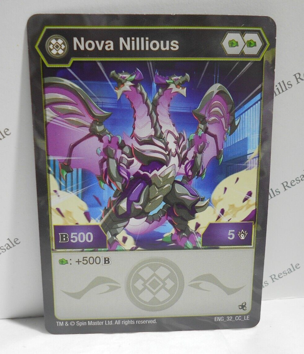 Bakugan Nova Nillious Black Darkus Legends B500 - Lights Up - Card