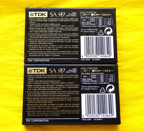 2x TDK SA 90 "Black Limited" Cassette Tapes 1995 + OVP + SEALED + - Picture 2 of 2